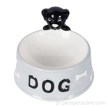 Logotipo personalizado Impresso Cerâmica Pet alimentador de cães tigela